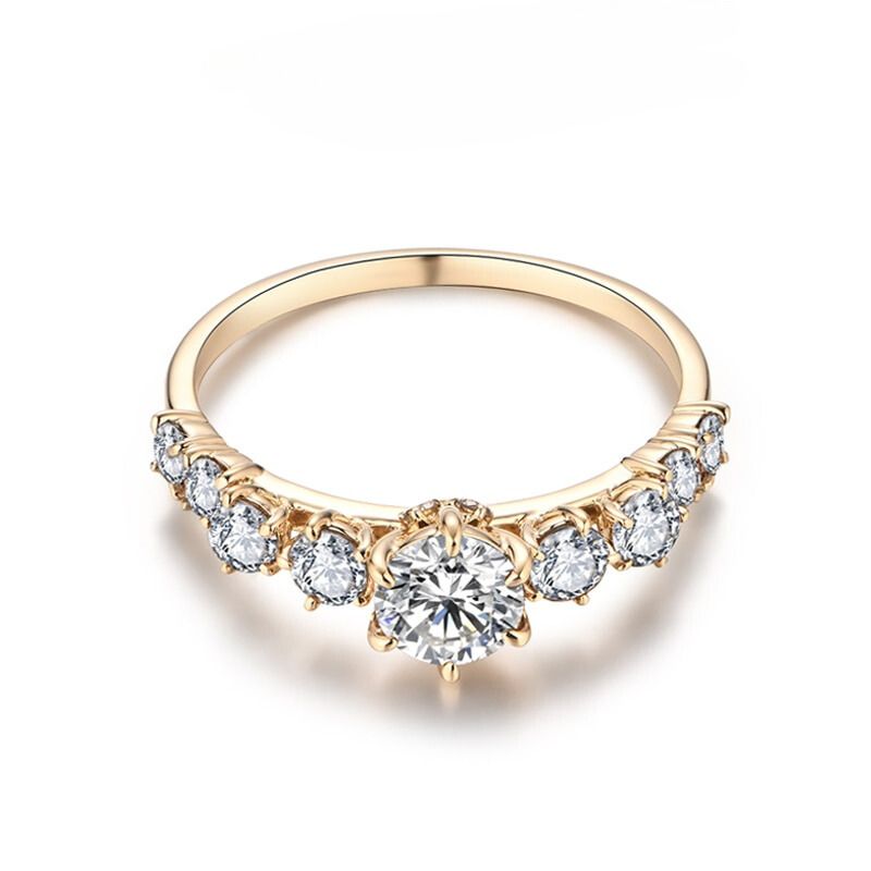 18k Gold-Plated Moissanite Ring