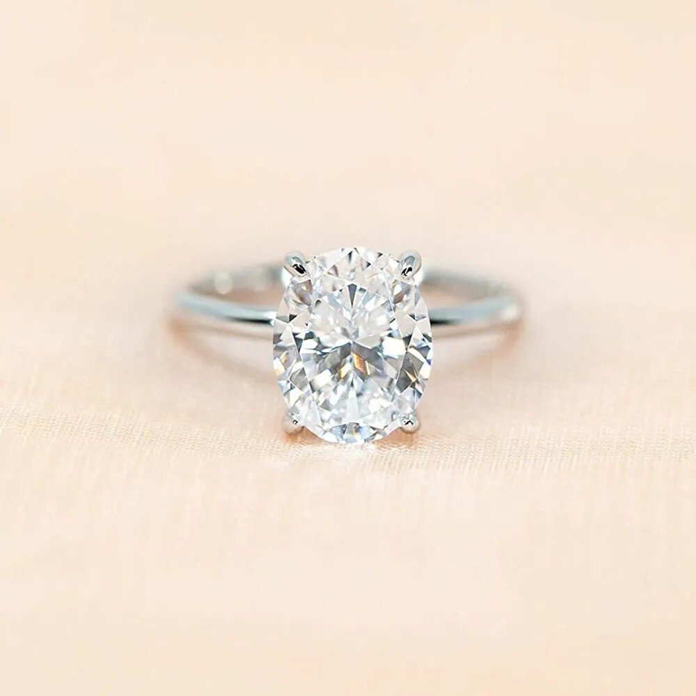 18k Gold-Plated Solitaire Ring