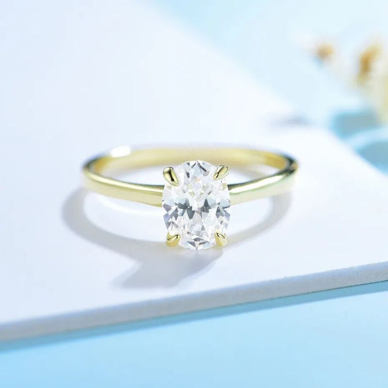 Oval Moissanite Solitaire Ring