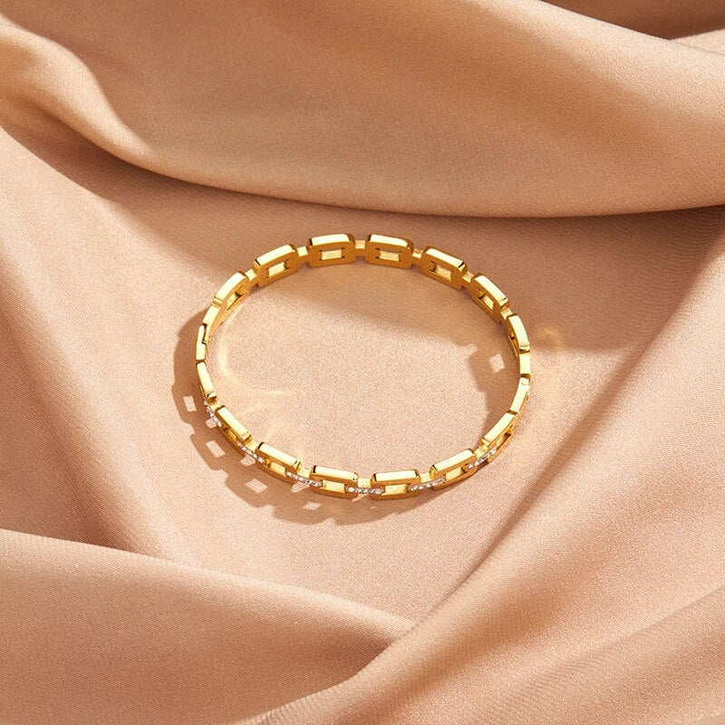 Geometric Bracelet with Cubic Zirconia