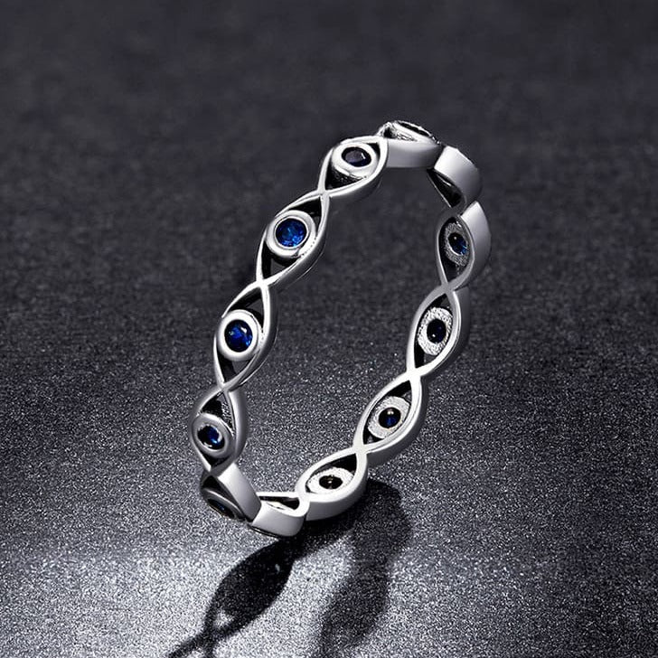925 Sterling Silver Blue Evil Eye Ring