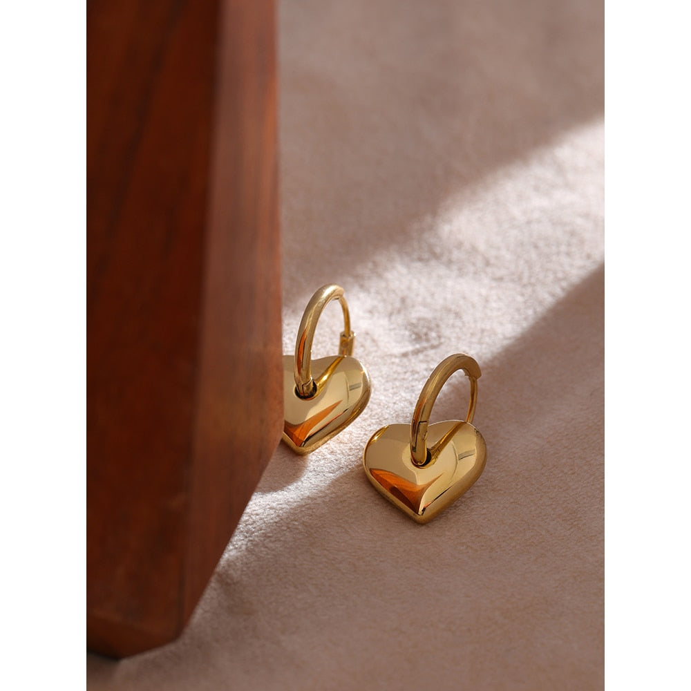 18k Gold Plated Heart Hoop Earring
