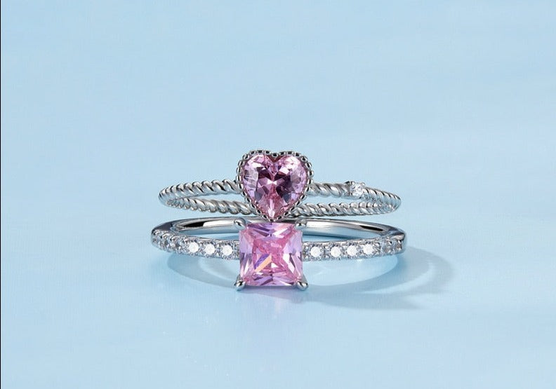 925 Sterling Silver Rings – Romance Rose Collection with Cubic Zirconia
