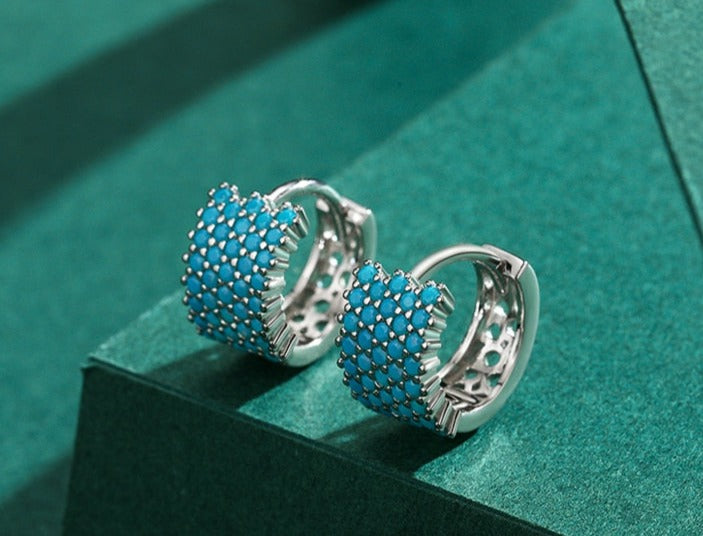 Vintage Turquoise Earrings in 925 Sterling Silver