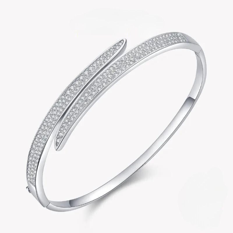 White Gold-Plated Cubic Zirconia Bracelet