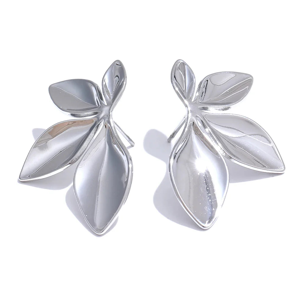 18k Gold-Plated Minimalist Leaf Earrings