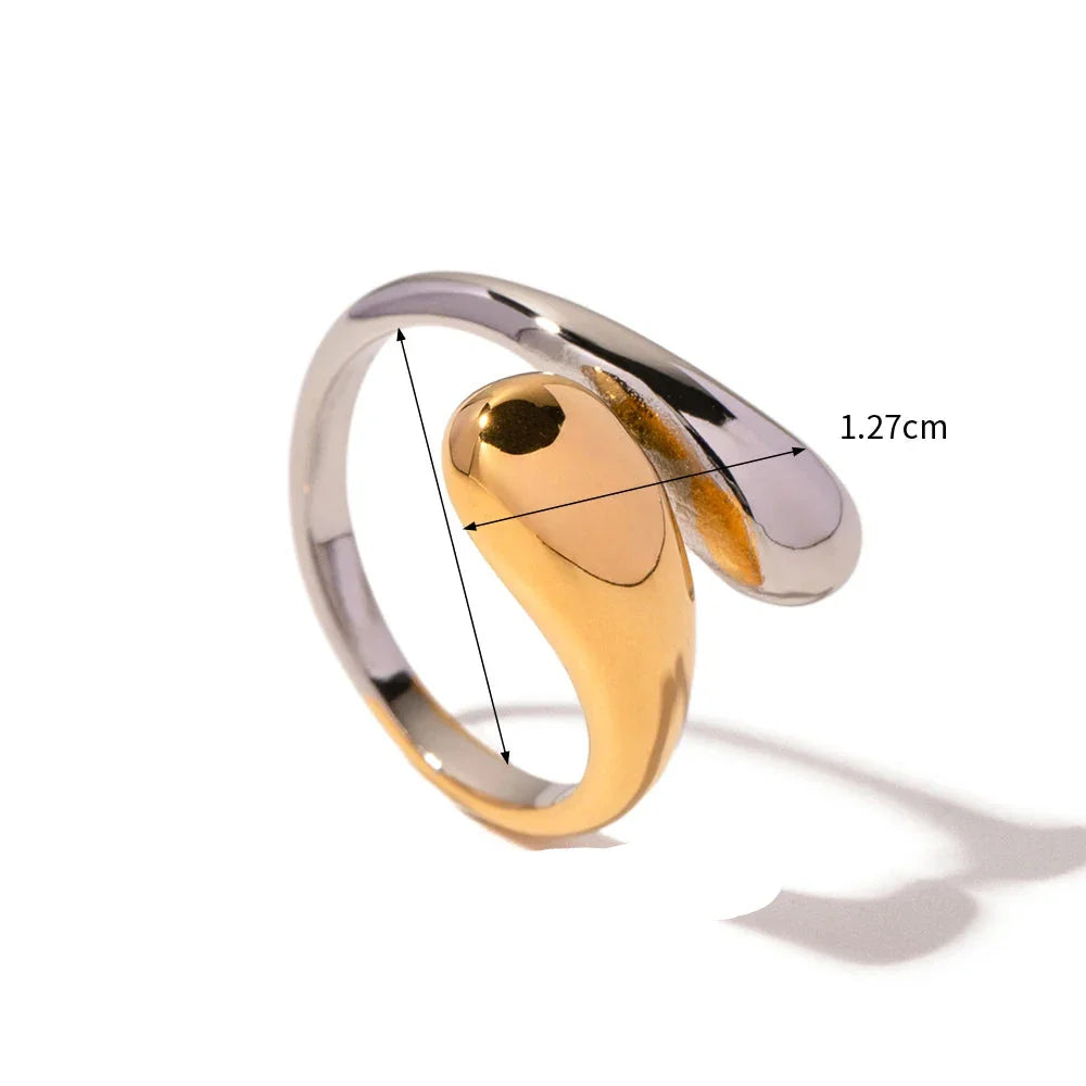 18k Gold-Plated Adjustable Double Drop Ring