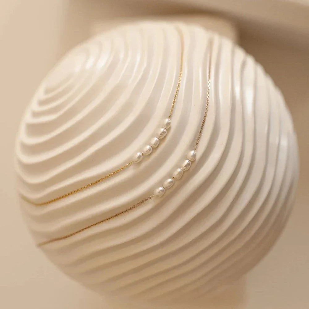 18k Gold-Plated Minimalist 5-Pearl Necklace