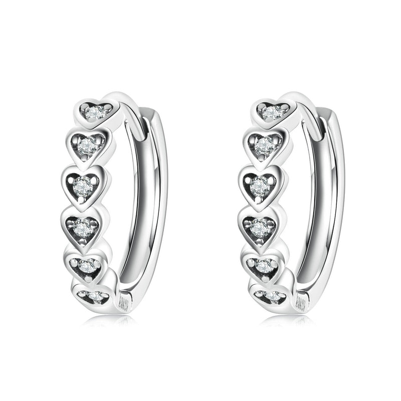 925 Sterling Silver Delicate Heart Earrings