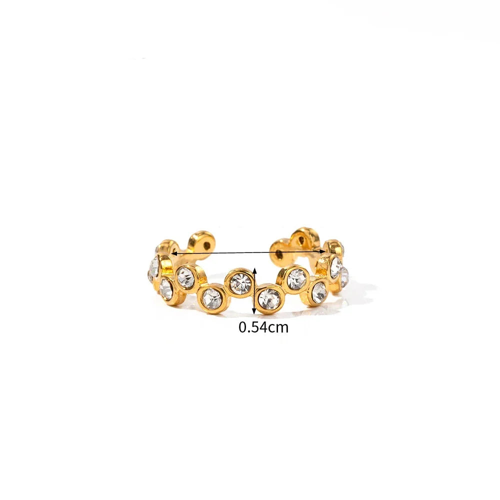 18k Gold-Plated Adjustable Interlaced Spheres Ring
