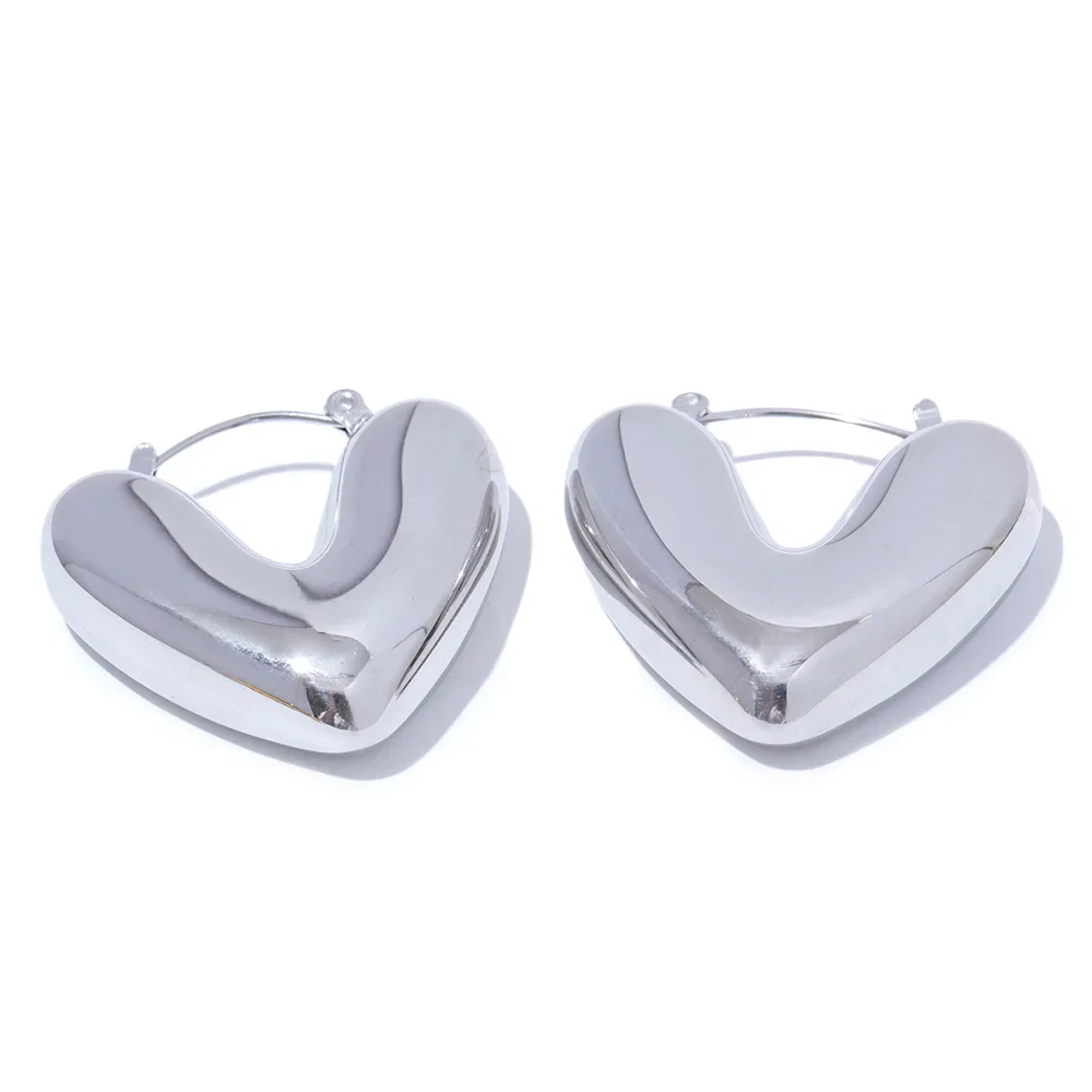 18k Gold-Plated Large Heart Earrings