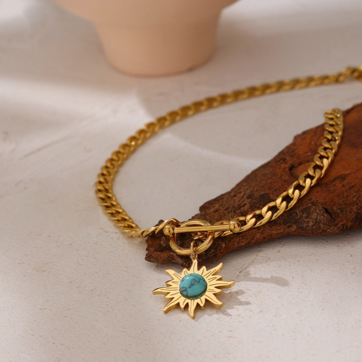 Sun Pendant Necklace – 18ct Gold-Plated