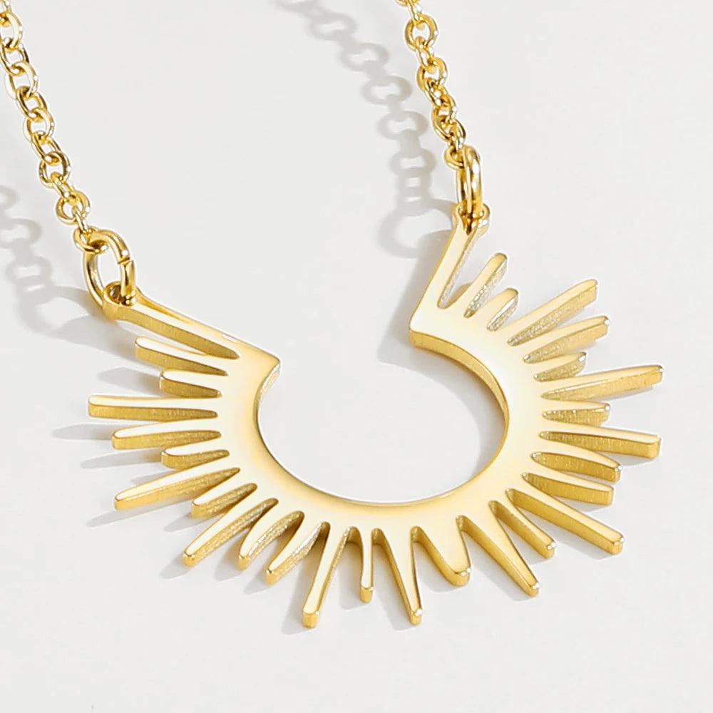 Open Sun Rays Necklace – 18ct Gold-Plated
