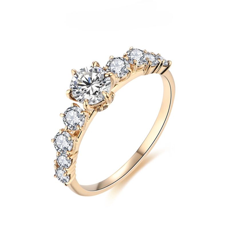 18k Gold-Plated Moissanite Ring