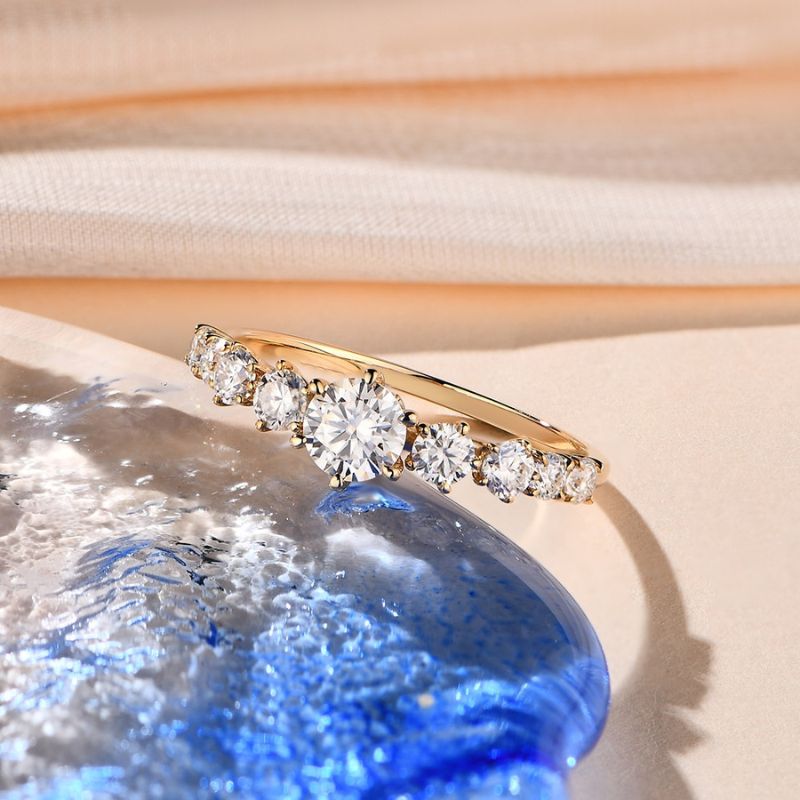 18k Gold-Plated Moissanite Ring