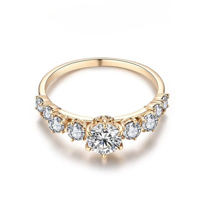 18k Gold-Plated Moissanite Ring