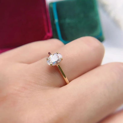 Oval Moissanite Solitaire Ring