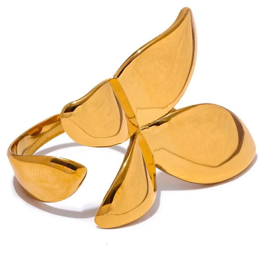 18k Gold-Plated Adjustable Maximalist Butterfly Ring