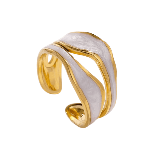 Women’s 18k Gold Plated Double Organic Design Ring