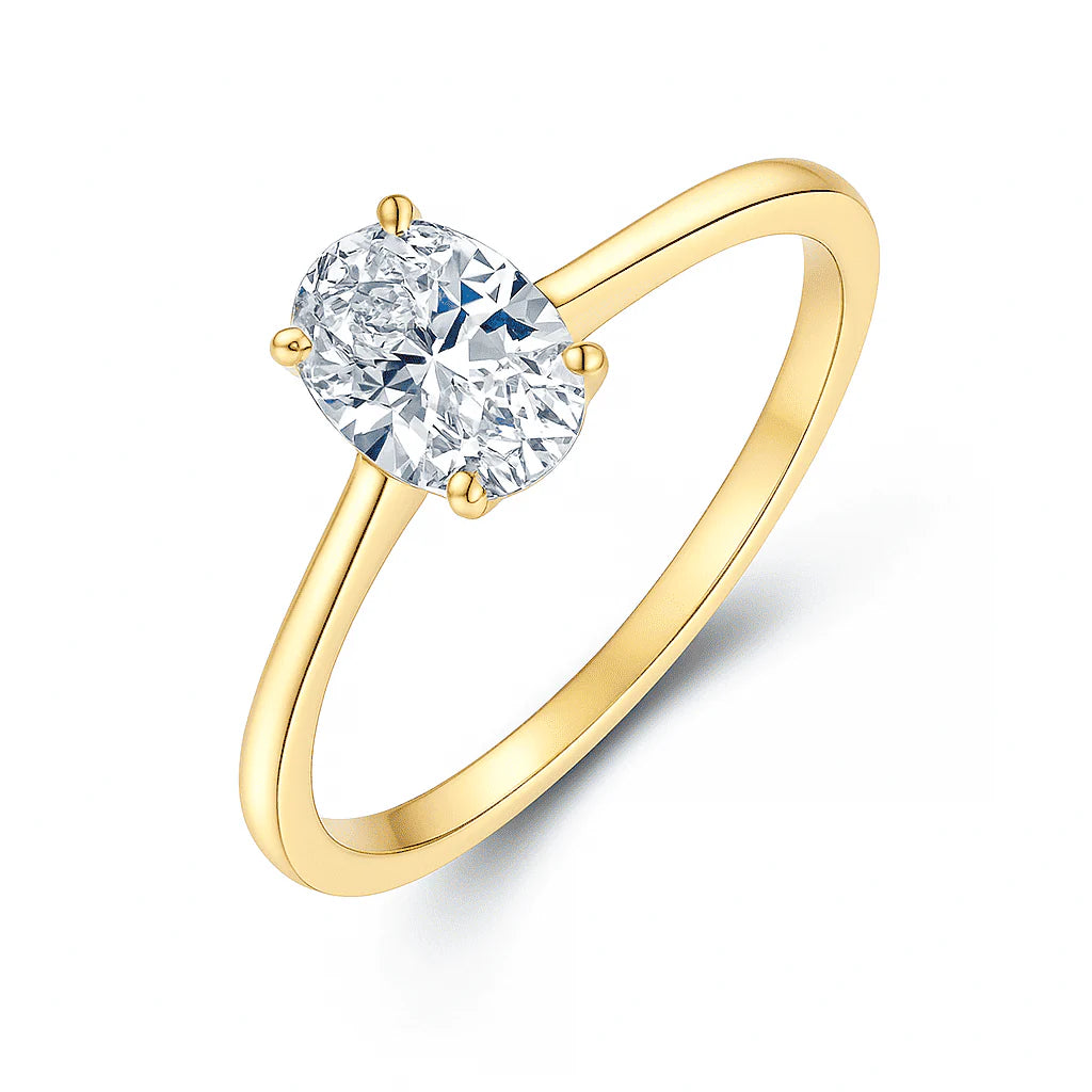 Oval Moissanite Solitaire Ring