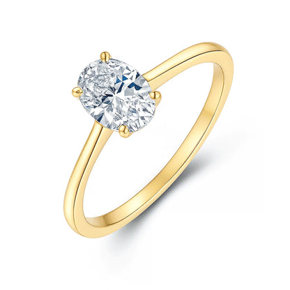 Oval Moissanite Solitaire Ring