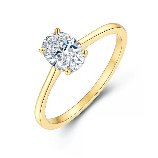 Oval Moissanite Solitaire Ring