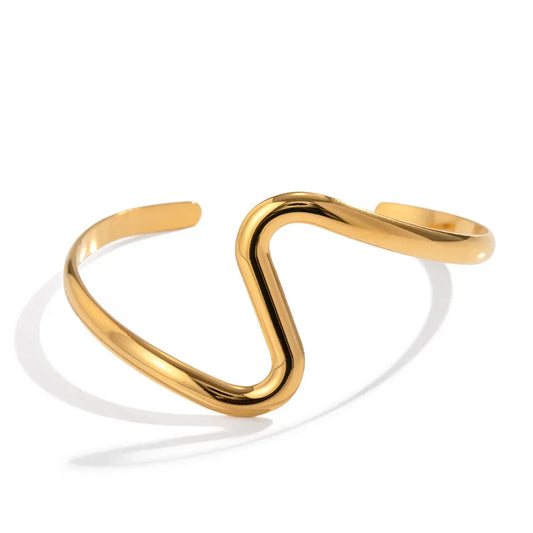 Wave Bracelet in 18ct Gold Plating