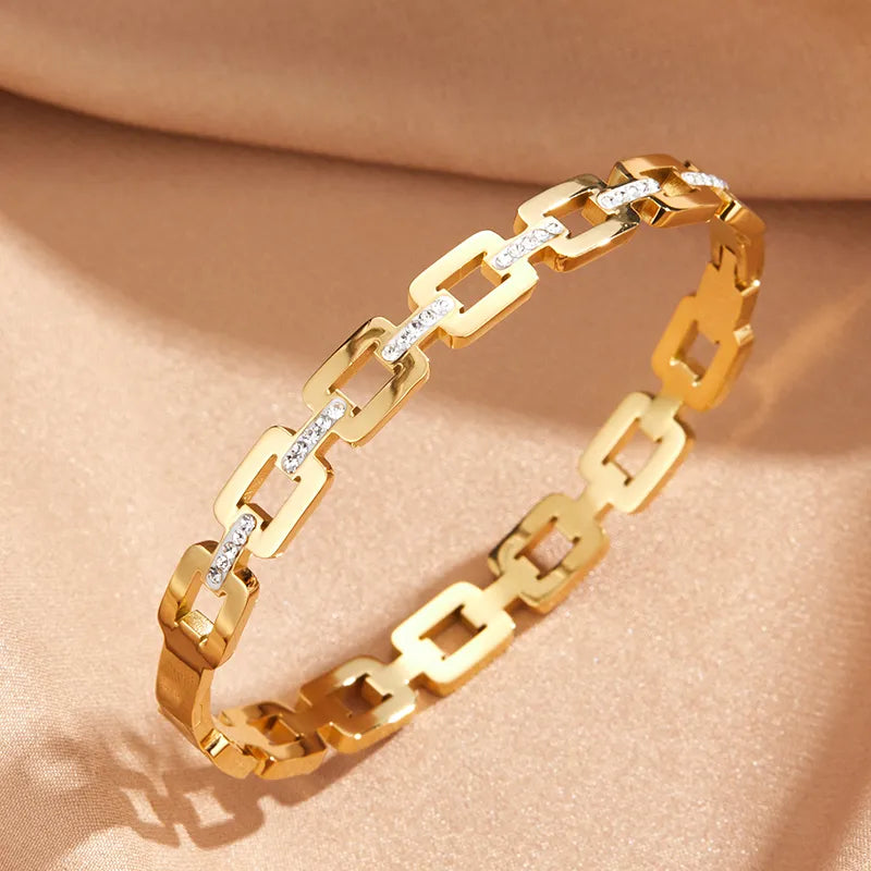 Geometric Bracelet with Cubic Zirconia