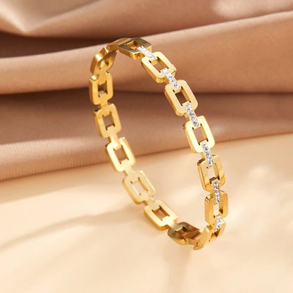 Geometric Bracelet with Cubic Zirconia