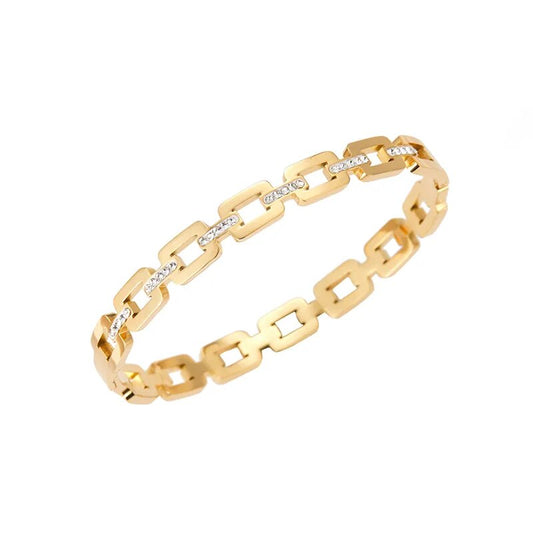 Geometric Bracelet with Cubic Zirconia