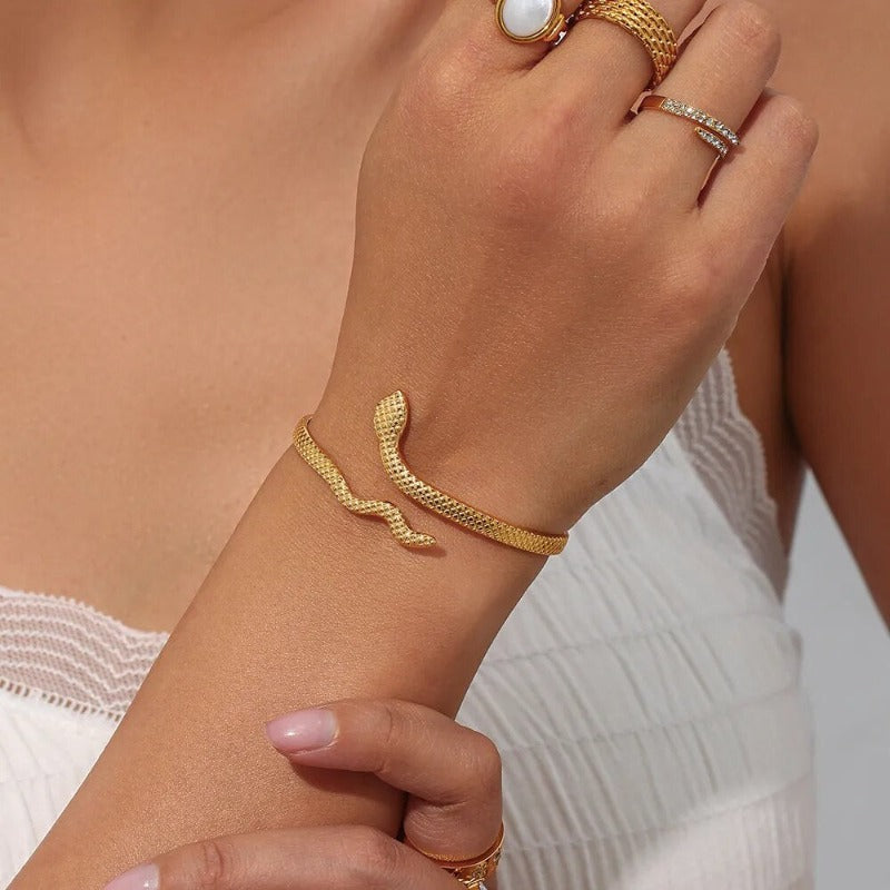 18k Gold-Plated Serpent Bracelet