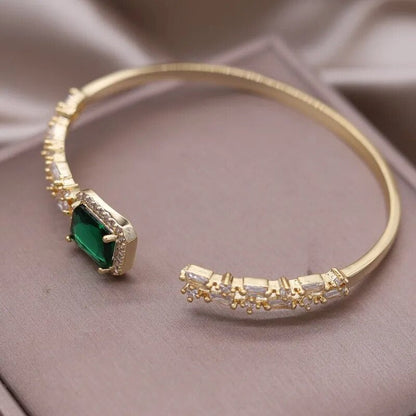 14k Gold-Plated Emerald & Cubic Zirconia Bracelet