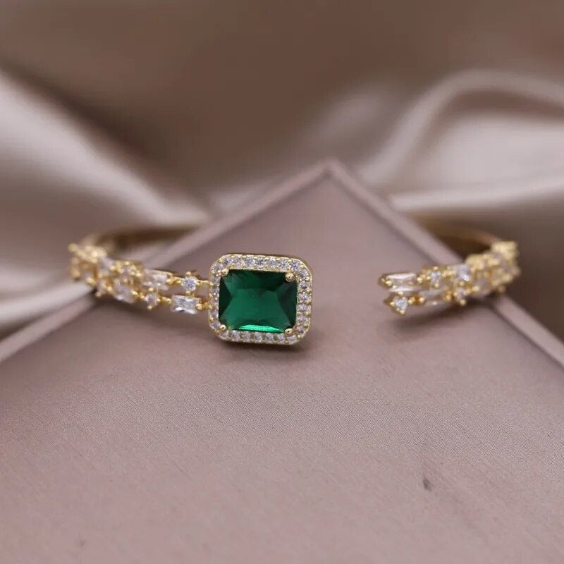 14k Gold-Plated Emerald & Cubic Zirconia Bracelet