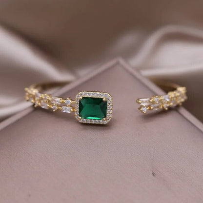 14k Gold-Plated Emerald & Cubic Zirconia Bracelet