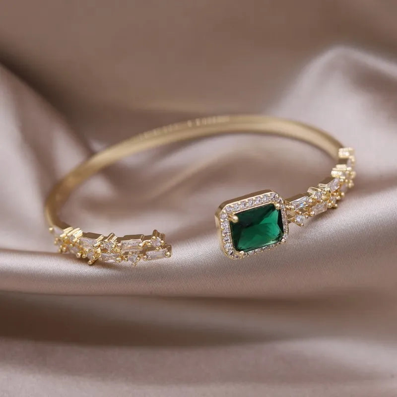 14k Gold-Plated Emerald & Cubic Zirconia Bracelet