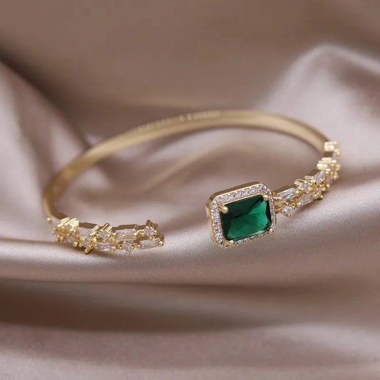 14k Gold-Plated Emerald & Cubic Zirconia Bracelet