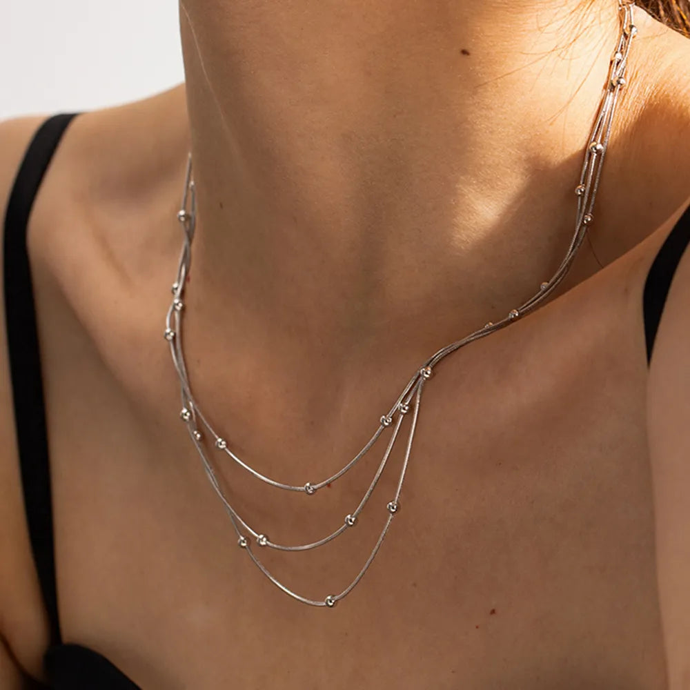 Triple Silver Necklace