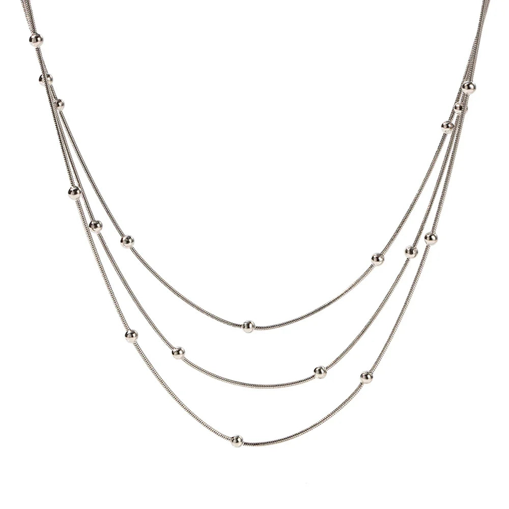 Triple Silver Necklace