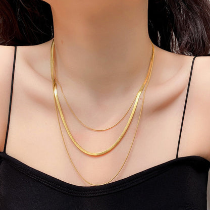 Colar Triplo Minimalista Banhado a Ouro 18k