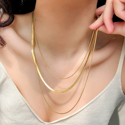 Colar Triplo Minimalista Banhado a Ouro 18k