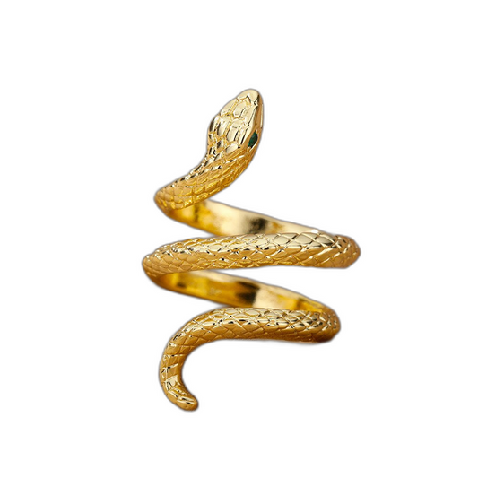 Elegant 18k Gold Plated Snake Ring – Adjustable Fit