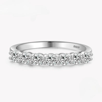 925 Silver Half Eternity Ring with Zirconia