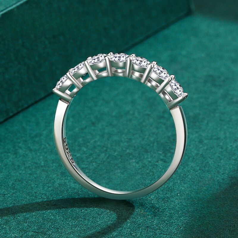 925 Silver Half Eternity Ring with Zirconia
