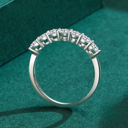 925 Silver Half Eternity Ring with Zirconia