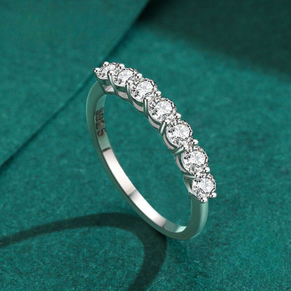 925 Silver Half Eternity Ring with Zirconia