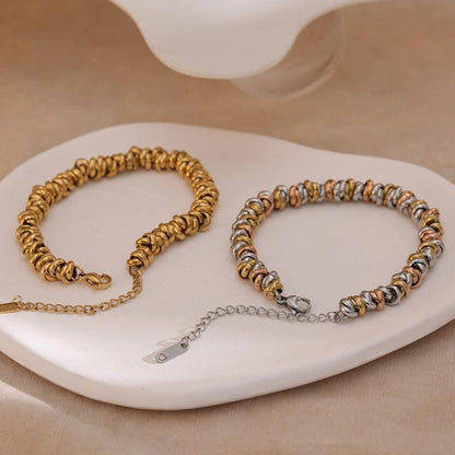 Luxury 18k Gold Plated Irregular Link Bracelet – Adjustable