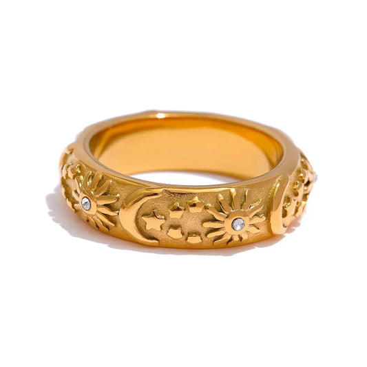 18k Gold-Plated Minimalist Celestial Ring