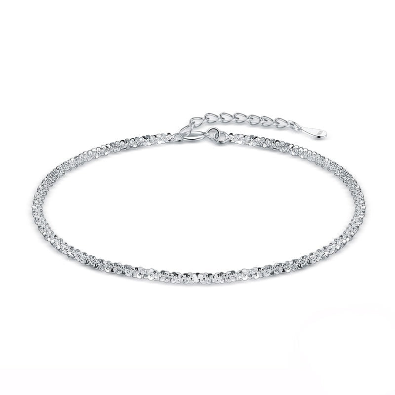 Classic Textured Chain Bracelet in 925 Sterling Silver