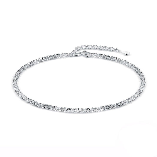 Classic Textured Chain Bracelet in 925 Sterling Silver