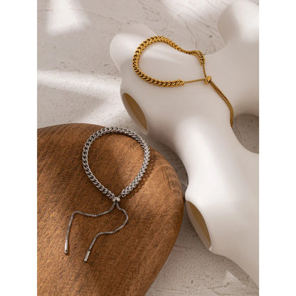 Adjustable Minimalist Chain Bracelet – 18k Gold-Plated